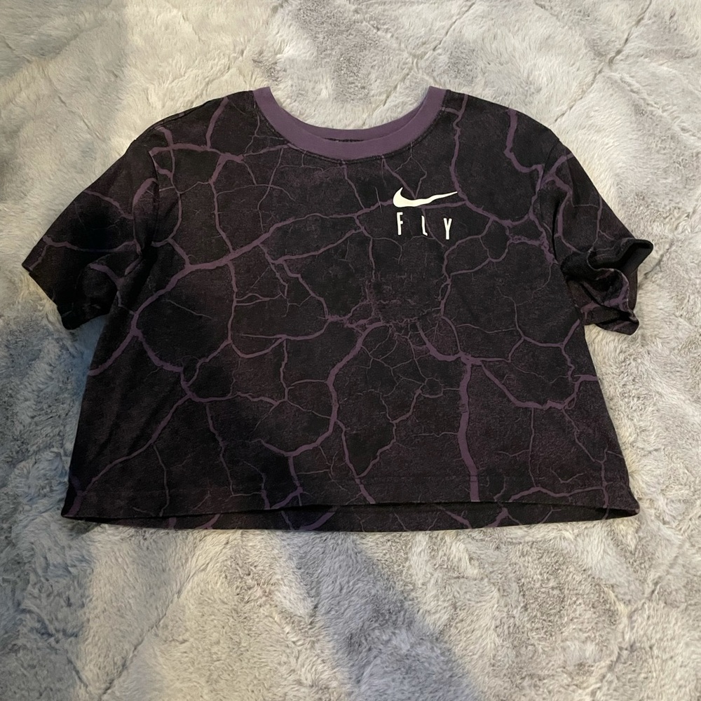 Nike fly purple marble cropped tee